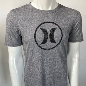 HURLEY heather grey tri blend logo tee.  Mens Small.  EUC